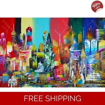 XL City of New York Skyline Abstraction 5144